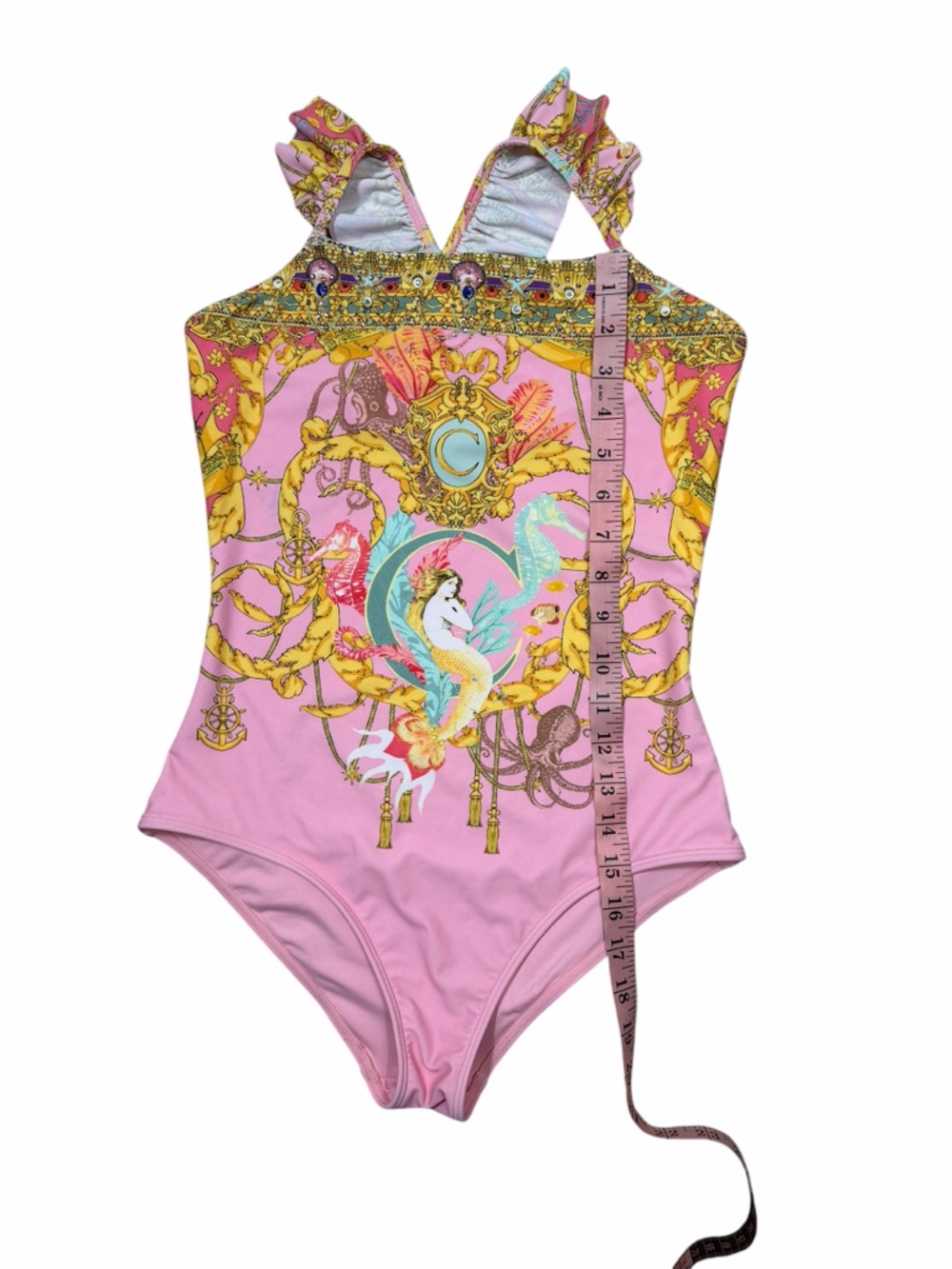 Milla by Camilla Kids Pink Mermaid Motel One Piece With Frill Strap - Picture 9 of 12